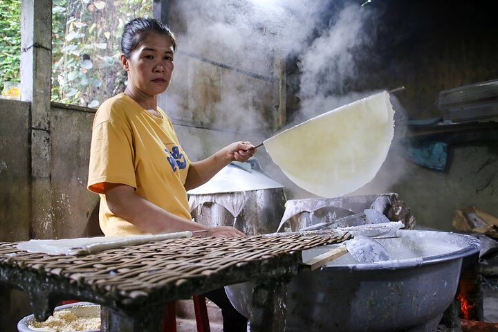  You can learn how to make local rice paper by local experts